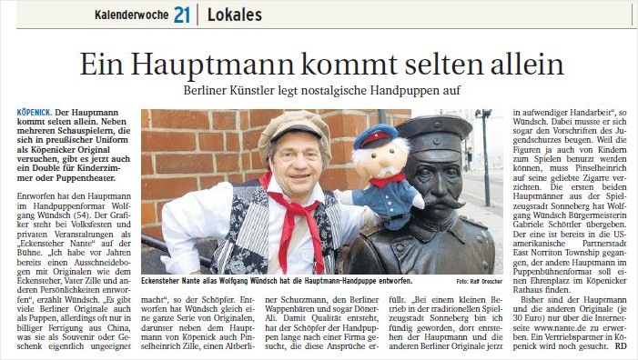 Berliner Woche Handpuppe Hauptmann